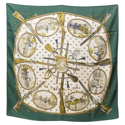 hermes la chase a tir|La Chasse a Tir Hermes Scarf by Philippe Ledoux 90 cm Silk.